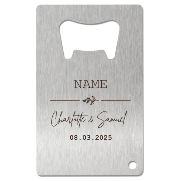 Engraved Credit Card Bottle Opener Wedding Favour